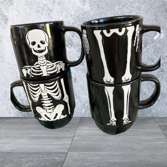 Boston Warehouse Day of the Dead 4 Stacking Skeleton Cups - Picture 5 of 6